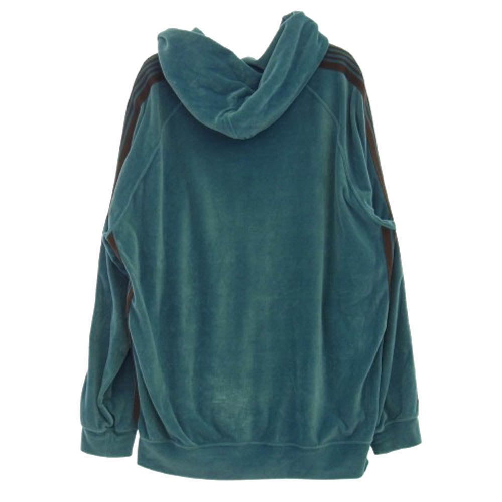 Needles ニードルス MR292 Track Hoody C/Pe Velour ベロア プルオーバー トラック フーディ パーカー ネイビー系 L【中古】