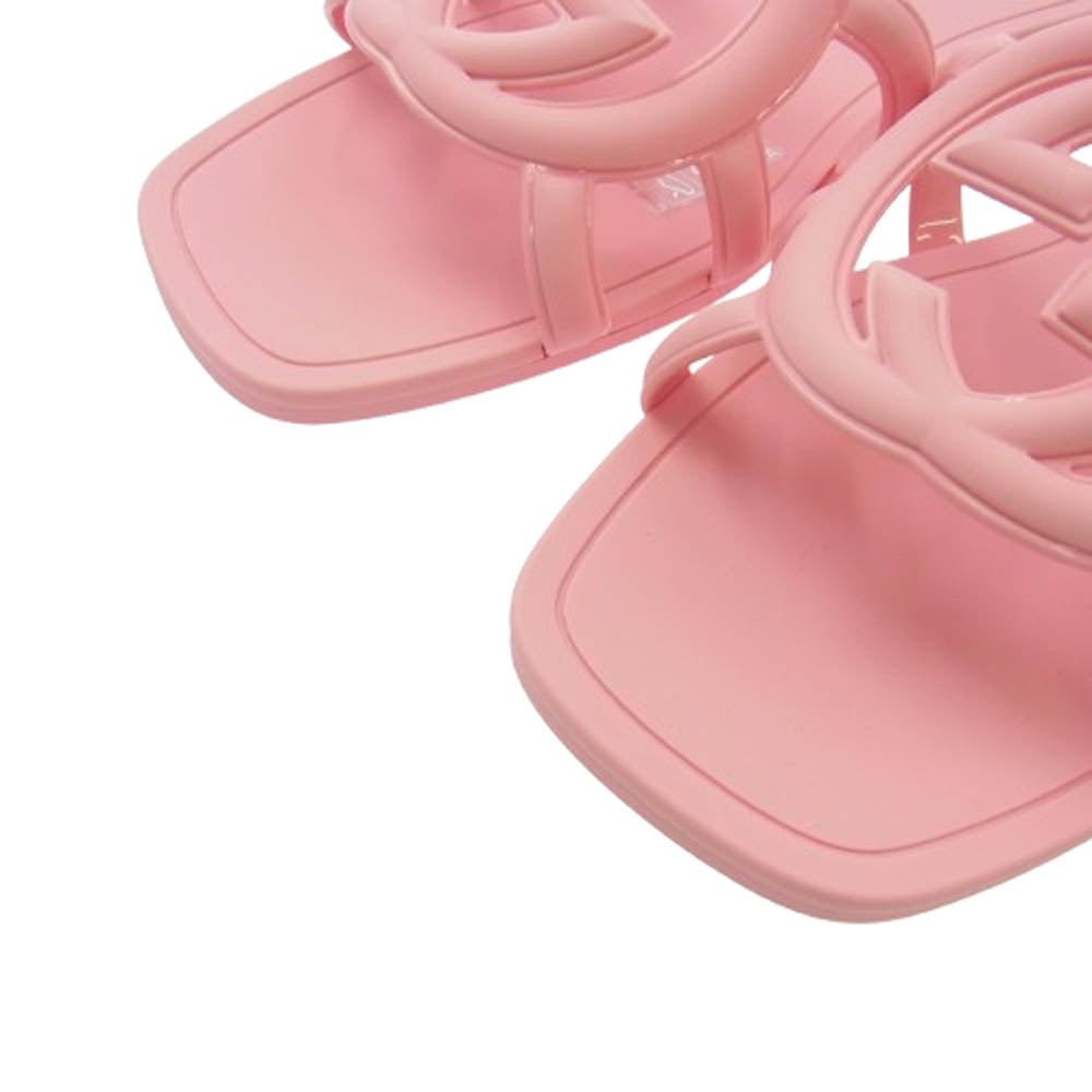 GUCCI グッチ インターロッキングG ウィメンズ スライド サンダル ピンク系 36【極上美品】【中古】