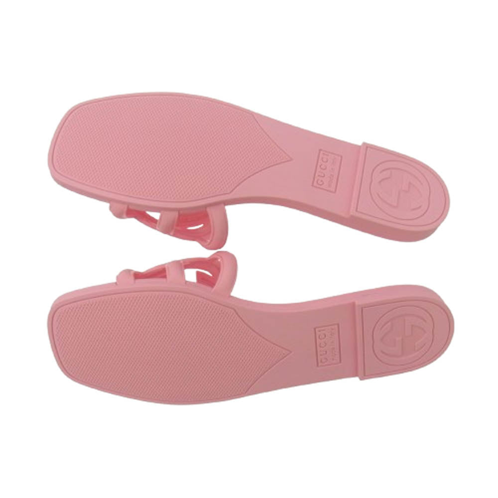 GUCCI グッチ インターロッキングG ウィメンズ スライド サンダル ピンク系 36【極上美品】【中古】