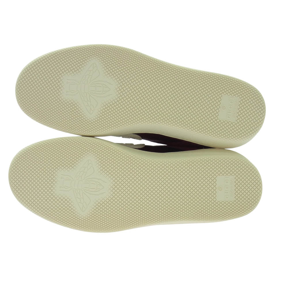 GUCCI グッチ G75 インターロッキングG レザーパッチ スエード メッシュ ローカット スニーカー レッド系 35【極上美品】【中古】