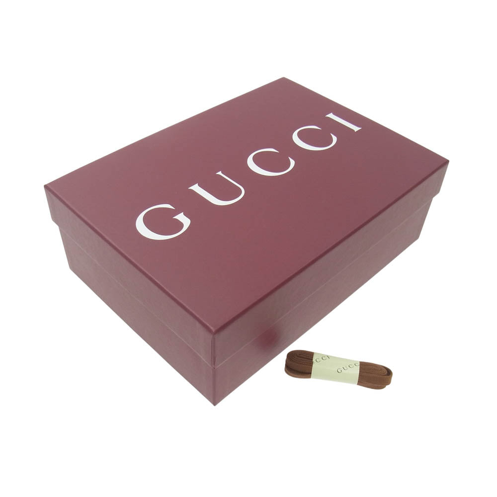 GUCCI グッチ G75 インターロッキングG レザーパッチ スエード メッシュ ローカット スニーカー レッド系 35【極上美品】【中古】