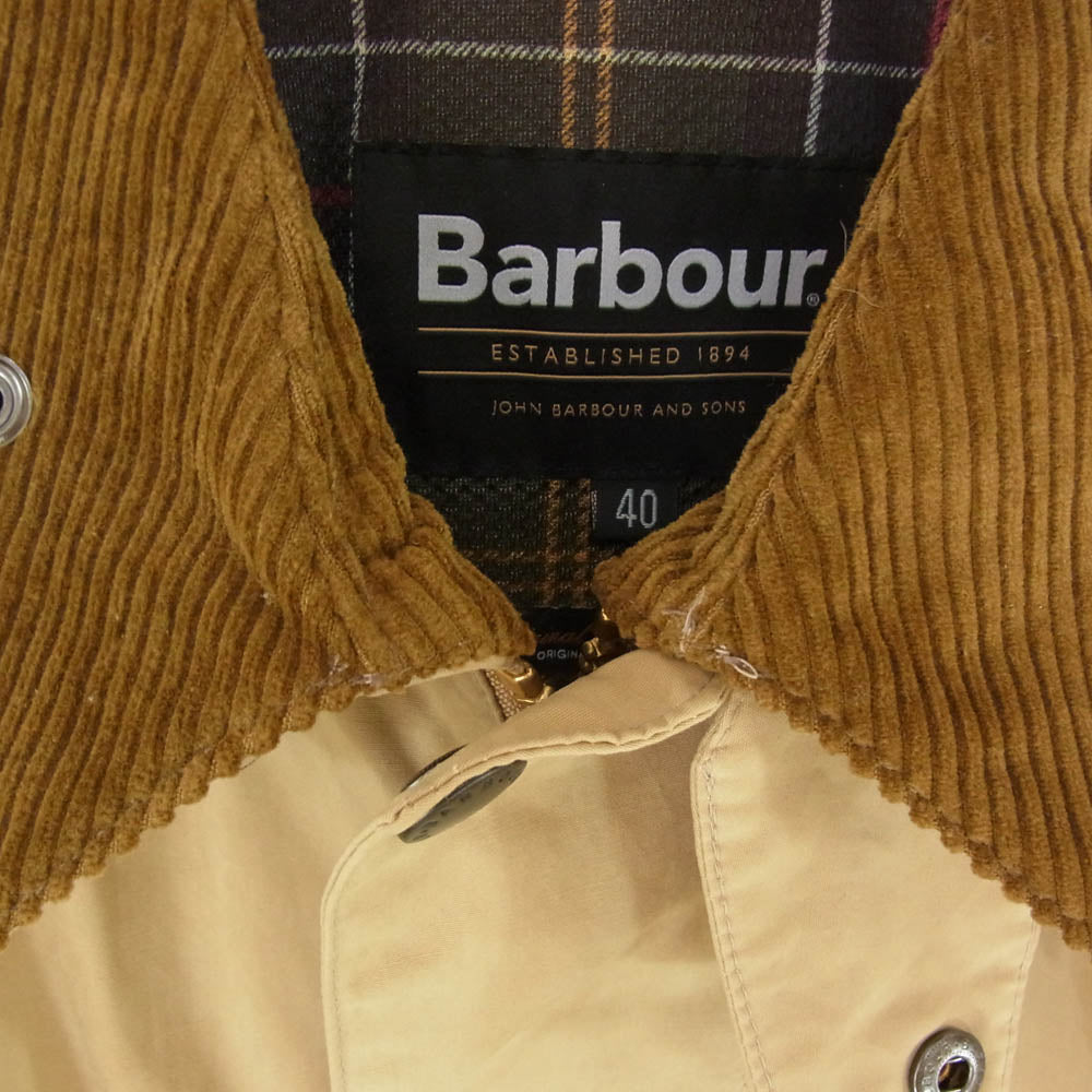 Barbour バブアー 251MCA1059 日本限定 BORROWDALE ボロウデイル ピーチスキン ショート ブルゾン ベージュ系 40【中古】