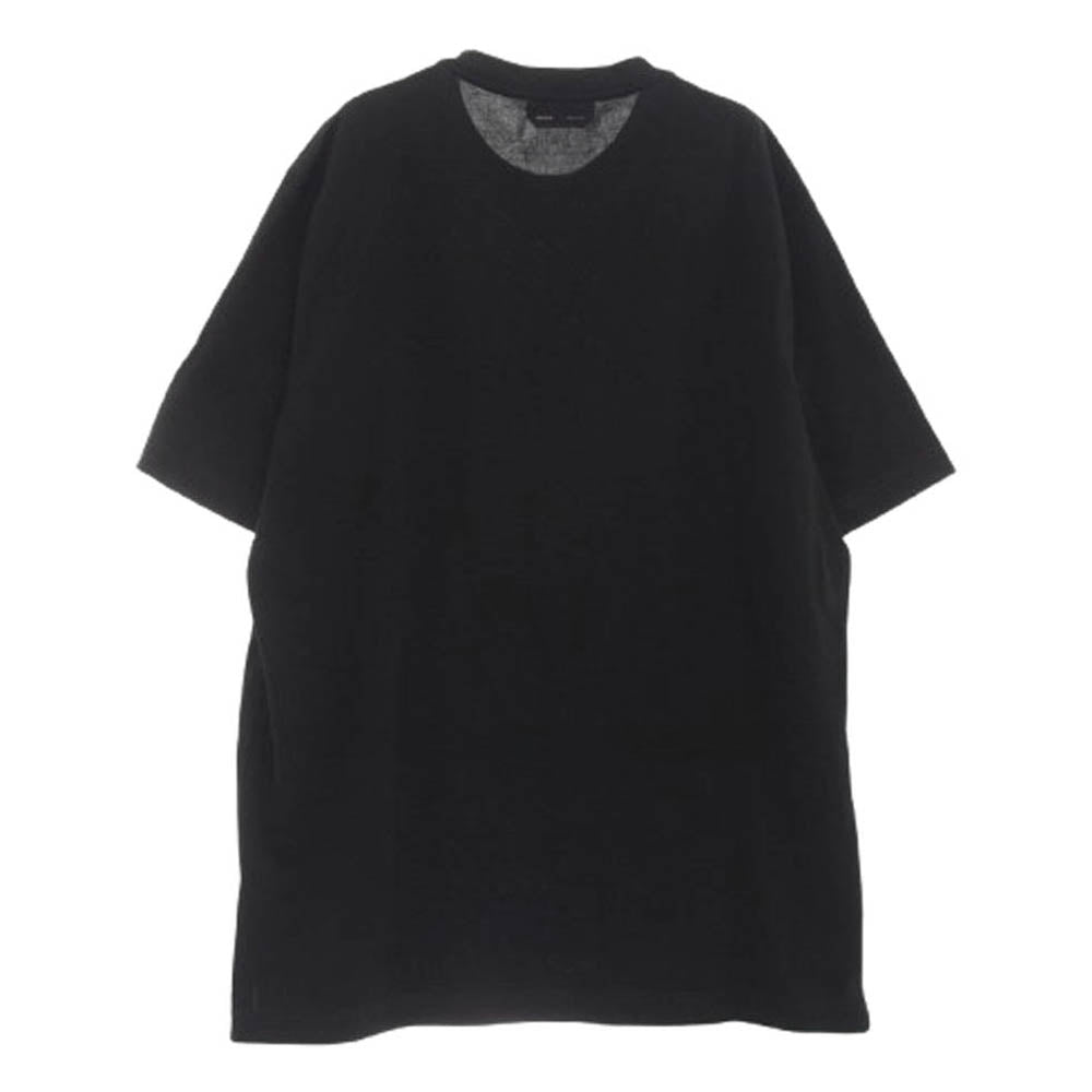HERMES エルメス イタリア製 コットンジャージー リラックスフィット クルーネック Hロゴ刺繍 半袖 Tシャツ ブラック系 L【中古】