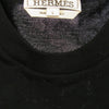 HERMES エルメス イタリア製 コットンジャージー リラックスフィット クルーネック Hロゴ刺繍 半袖 Tシャツ ブラック系 L【中古】