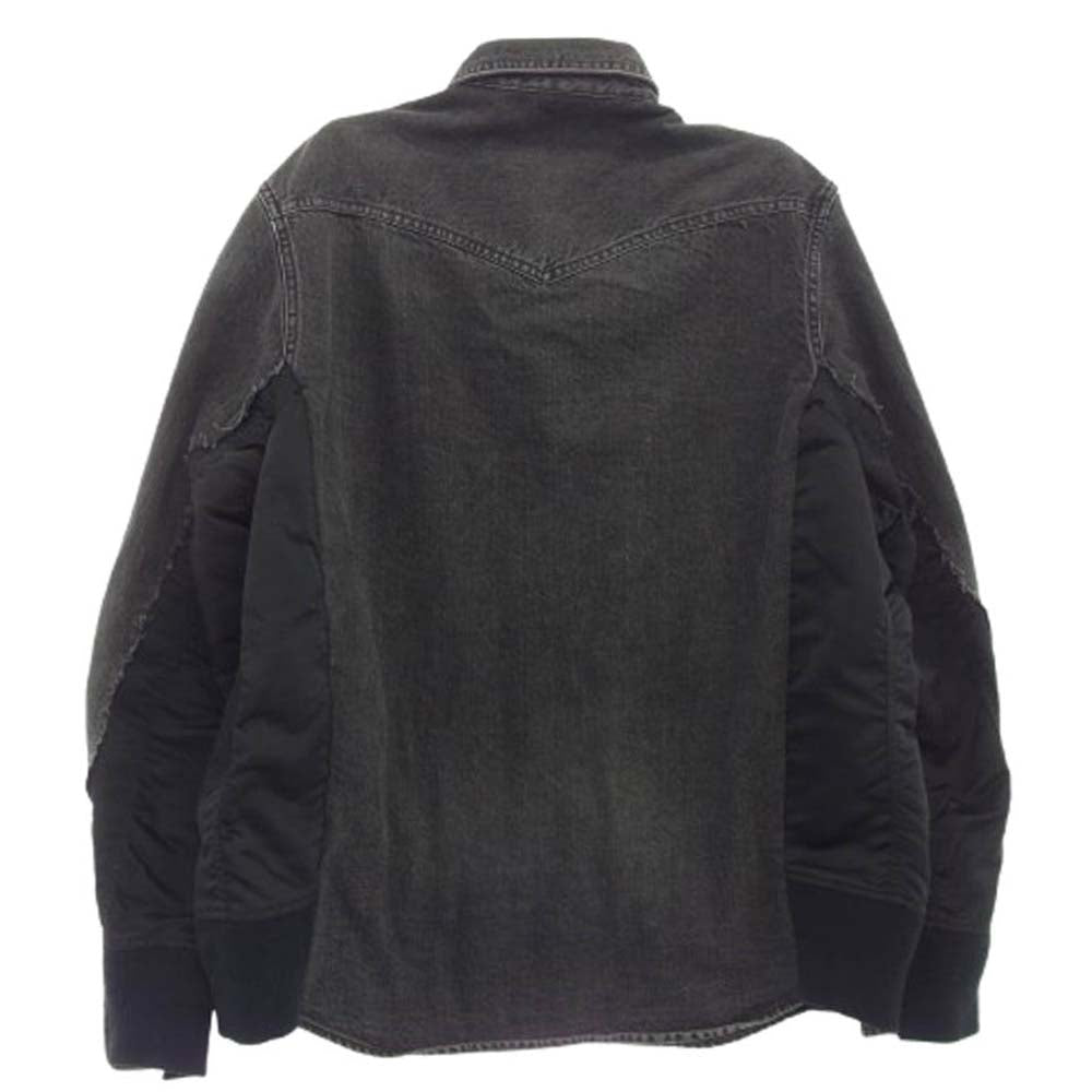 Sacai サカイ 21AW 21-02510M MA-1ドッキング デニム ウエスタンシャツ ジャケット ブラック系 2【中古】