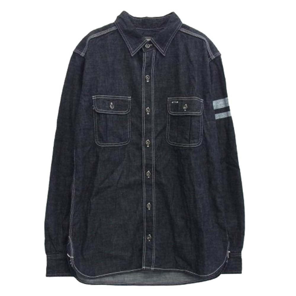 MOMOTARO JEANS 桃太郎ジーンズ L802102 デニム ワークシャツ インディゴブルー系 42【美品】【中古】