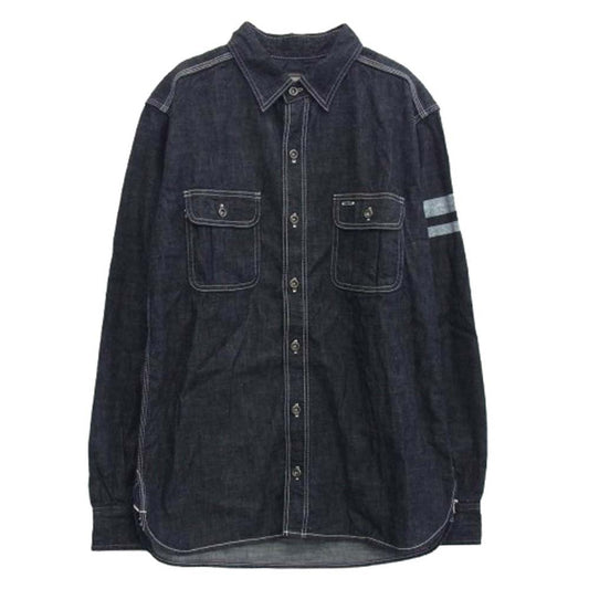 MOMOTARO JEANS 桃太郎ジーンズ L802102 デニム ワークシャツ インディゴブルー系 42【美品】【中古】