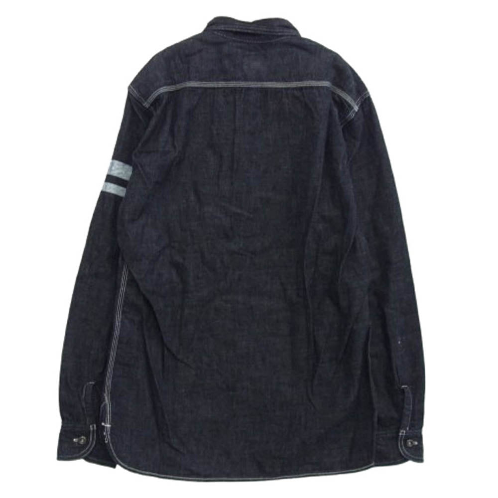 MOMOTARO JEANS 桃太郎ジーンズ L802102 デニム ワークシャツ インディゴブルー系 42【美品】【中古】