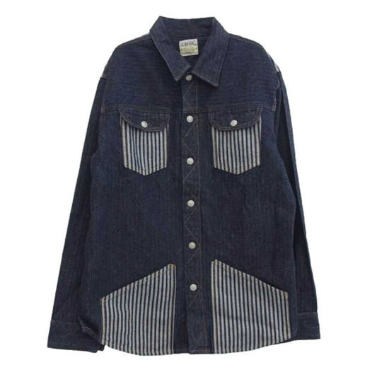 KOJIMA GENES 児島ジーンズ 4POCKET SHIRT 4ポケット シャツ インディゴブルー系 L【美品】【中古】