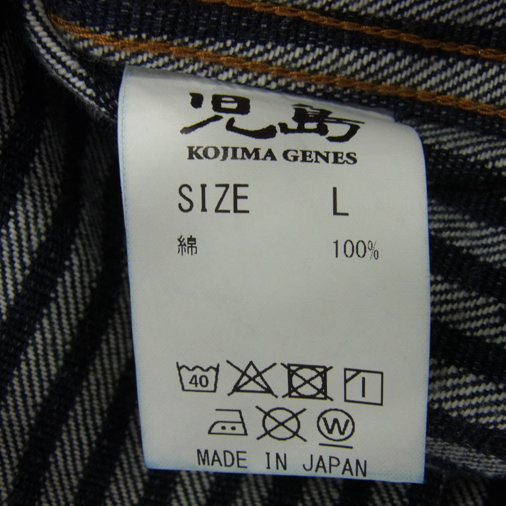KOJIMA GENES 児島ジーンズ 4POCKET SHIRT 4ポケット シャツ インディゴブルー系 L【美品】【中古】