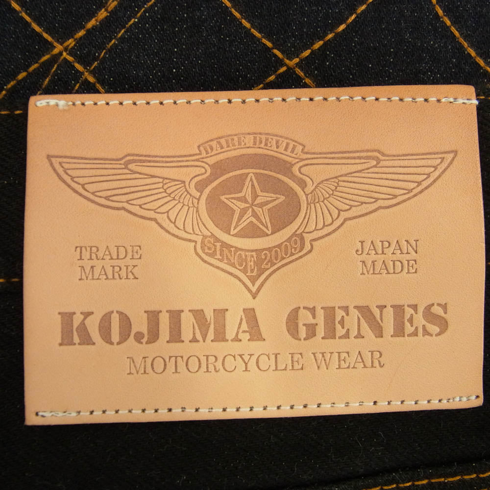 KOJIMA GENES 児島ジーンズ ダブルニー シェルステッチ ブラック ジーンズ デニム パンツ ブラック系 32【極上美品】【中古】