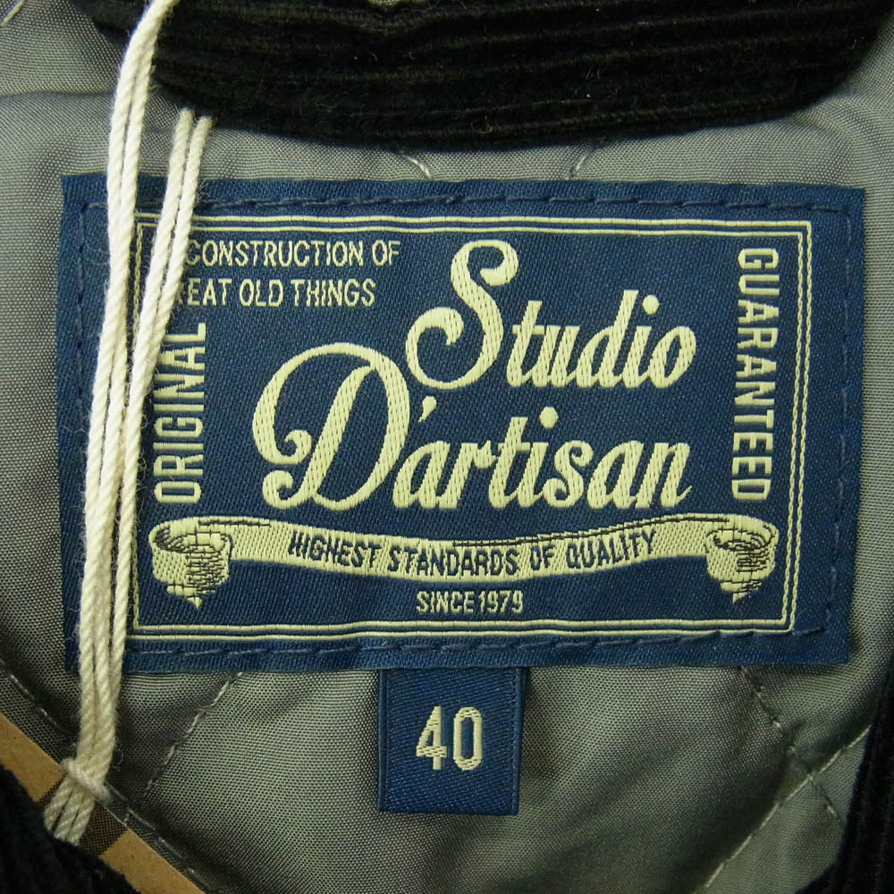 STUDIO D’ARTISAN ステュディオダルチザン SD4601 Corduroy Stadium Jacket コーデュロイ スタジアム ジャケット ブラック系 40【新古品】【未使用】【中古】