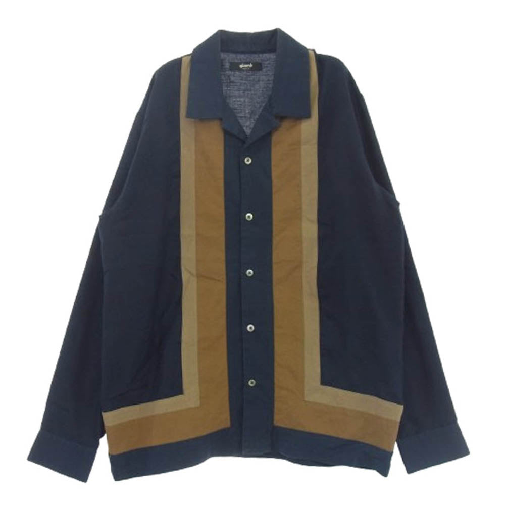 glamb グラム GB0420/SH01 Paisley line SH ペイズリー ライン 開襟 長袖シャツ ネイビー系 ブラウン系 M【中古】