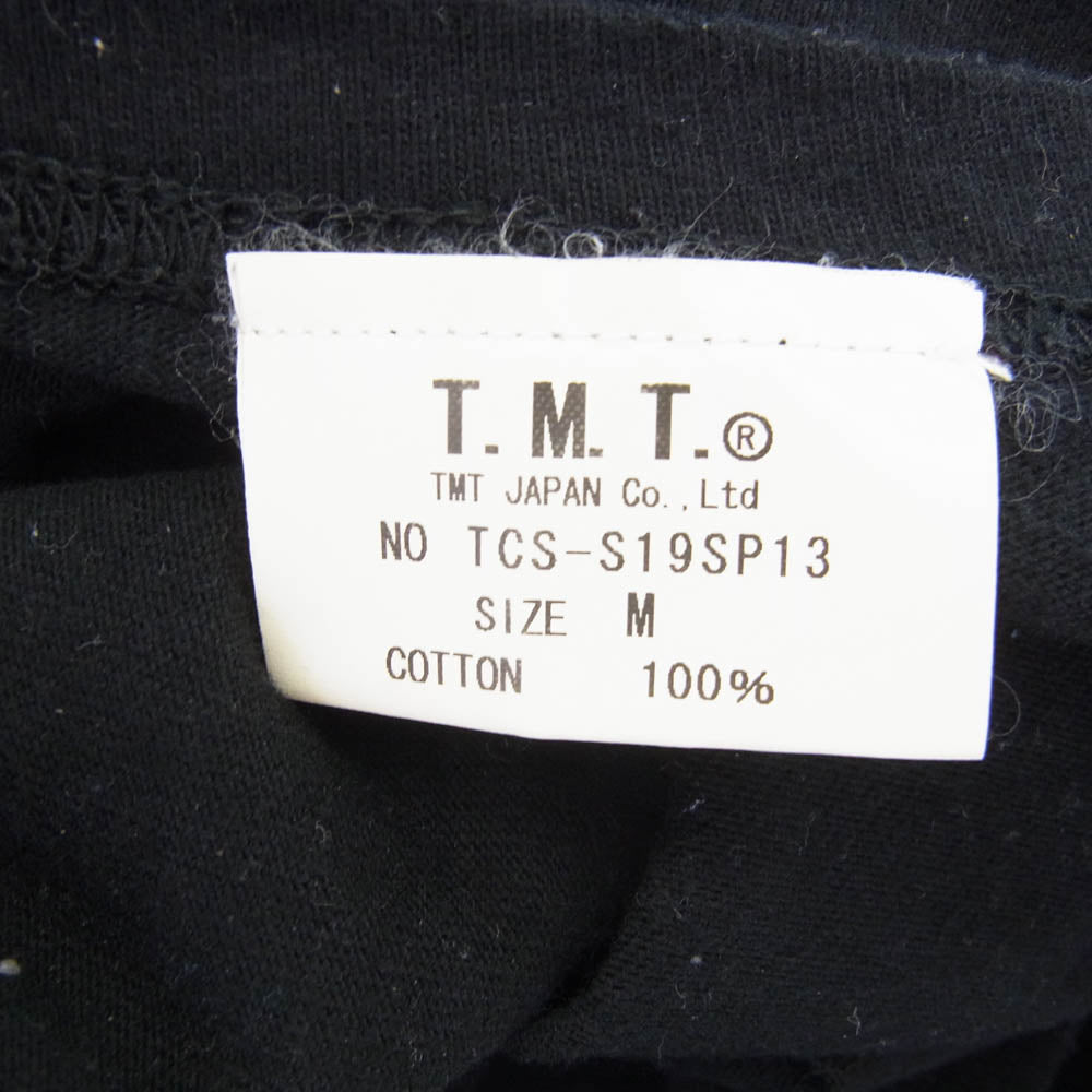 TMT ティーエムティー フロントプリント ラグランスリーブ カットソー 七分丈 ブラック系 M【中古】