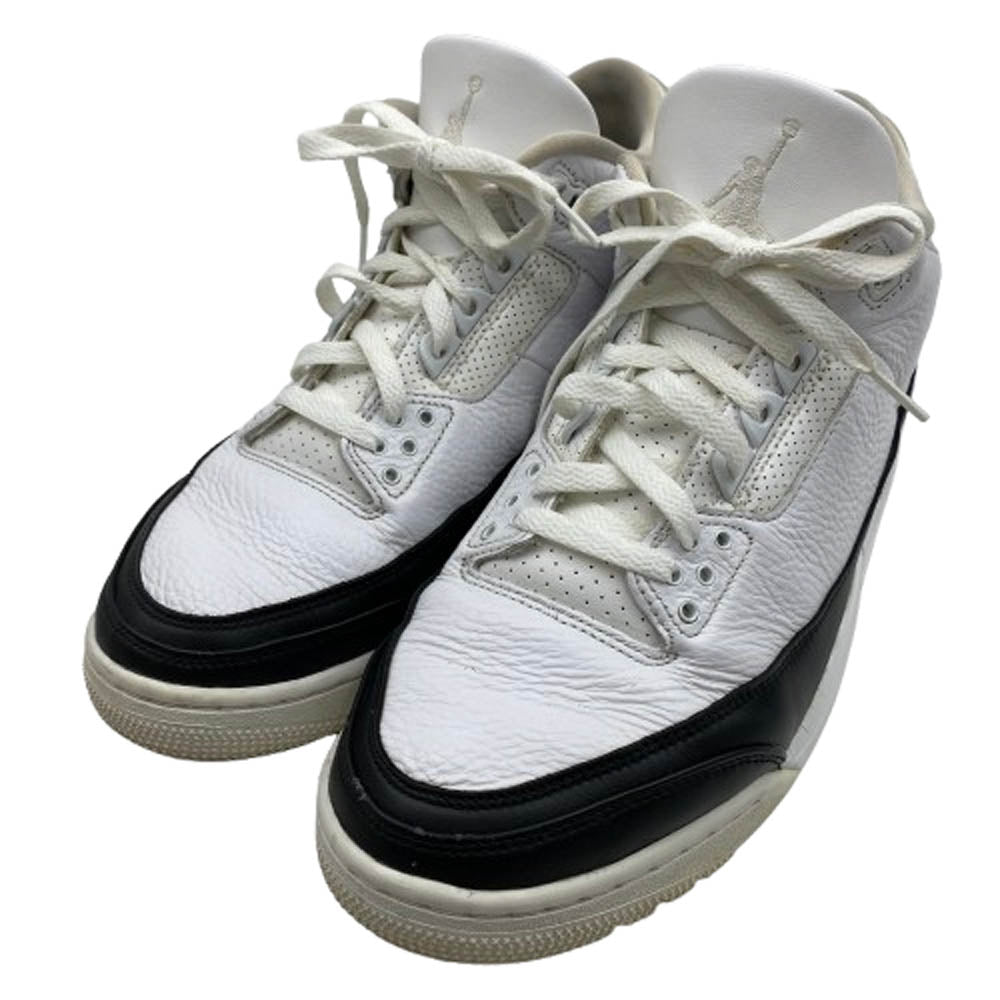 NIKE ナイキ DA3595-100 × FRAGMENT DESIGN AIR JORDAN3 RETRO SP フラグメントデザイン エアジョーダン3 ミッドカット スニーカー ホワイト系 28.5cm【中古】