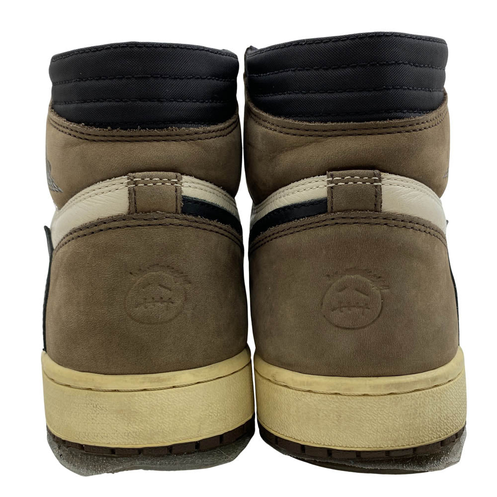 NIKE ナイキ CD4487-100 × TRAVIS SCOTT AIR JORDAN 1 HIGH OG TS SP フェイクバスターズ鑑定済 トラヴィススコット エアジョーダン1 ハイカットスニーカー ダークモカ系 28.5cm【中古】