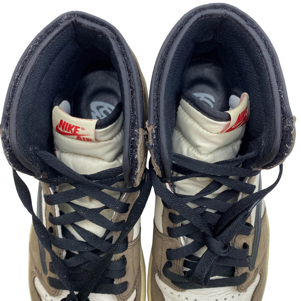 NIKE ナイキ CD4487-100 × TRAVIS SCOTT AIR JORDAN 1 HIGH OG TS SP フェイクバスターズ鑑定済 トラヴィススコット エアジョーダン1 ハイカットスニーカー ダークモカ系 28.5cm【中古】