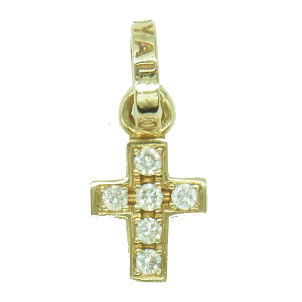 ROYAL ORDER ロイヤルオーダー GP122-1 ギャランティーカード付属 K18YG CROSS W/DIAMONDS イエローゴールド クロス パヴェダイヤモンド ペンダントトップ ゴールド系【中古】