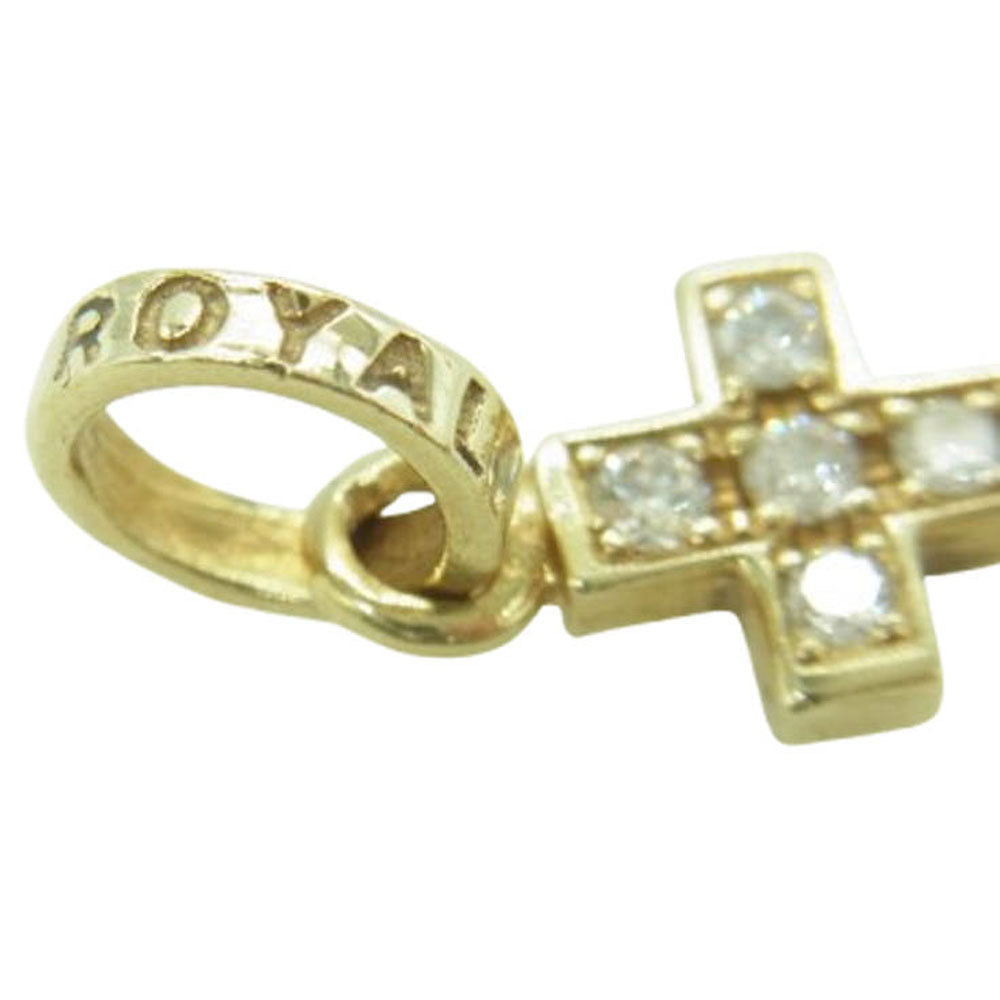 ROYAL ORDER ロイヤルオーダー GP122-1 ギャランティーカード付属 K18YG CROSS W/DIAMONDS イエローゴールド クロス パヴェダイヤモンド ペンダントトップ ゴールド系【中古】