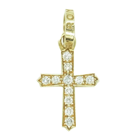 ROYAL ORDER ロイヤルオーダー GP121-D ギャランティーカード付属 K18YG STARLET W/DIAMONDS イエローゴールド スターレットクロス チャーム パヴェダイヤモンド ペンダントトップ ゴールド系【美品】【中古】