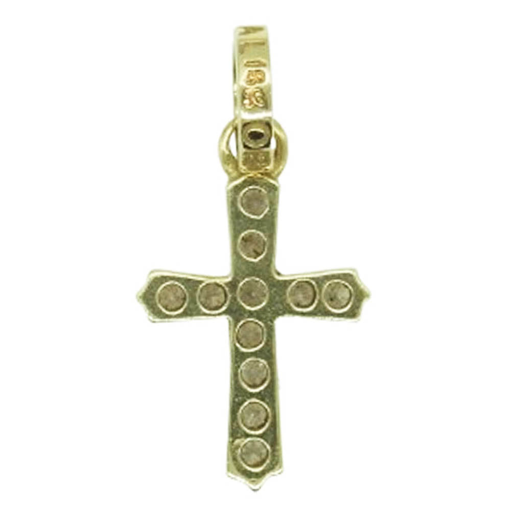 ROYAL ORDER ロイヤルオーダー GP121-D ギャランティーカード付属 K18YG STARLET W/DIAMONDS イエローゴールド スターレットクロス チャーム パヴェダイヤモンド ペンダントトップ ゴールド系【美品】【中古】