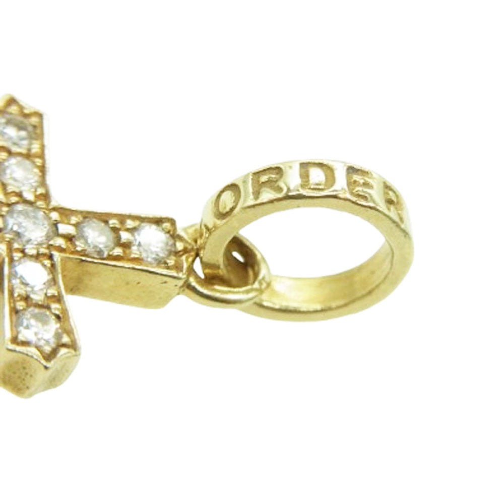 ROYAL ORDER ロイヤルオーダー GP121-D ギャランティーカード付属 K18YG STARLET W/DIAMONDS イエローゴールド スターレットクロス チャーム パヴェダイヤモンド ペンダントトップ ゴールド系【美品】【中古】