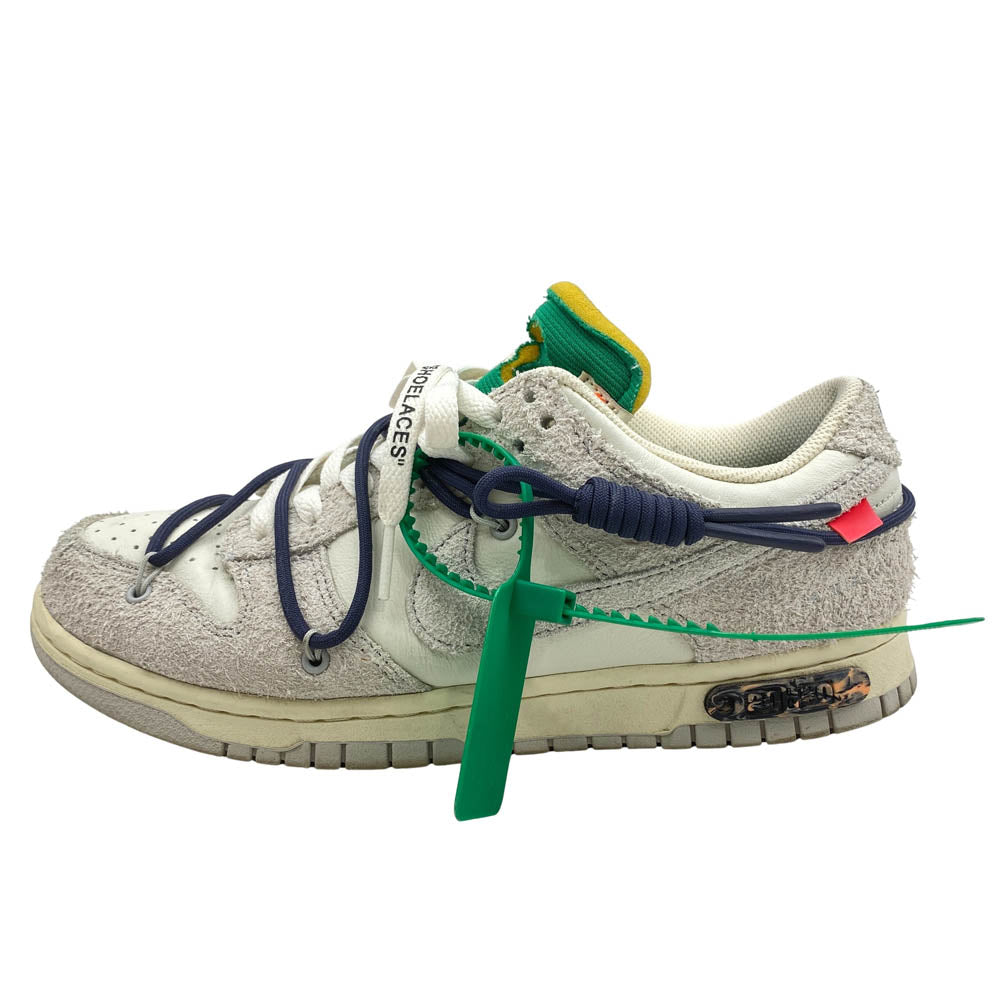 NIKE ナイキ DJ0950-115 × OFF-WHITE オフホワイイト【フェイクバスターズ鑑定済】DUNK LOW 1 OF 50 20 ダンクロー ローカットスニーカー ホワイト系 グレー系 26.5cm【中古】