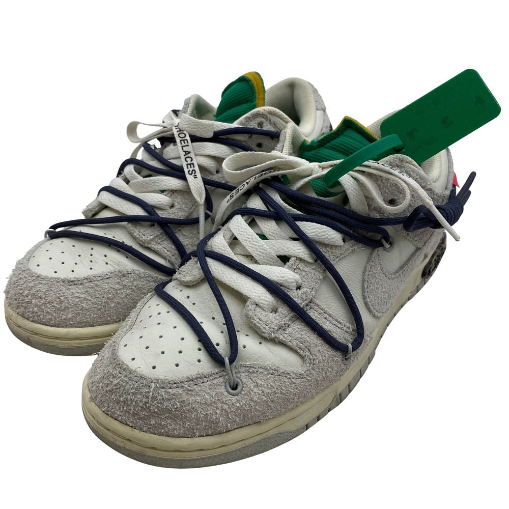 NIKE ナイキ DJ0950-115 × OFF-WHITE オフホワイイト【フェイクバスターズ鑑定済】DUNK LOW 1 OF 50 20 ダンクロー ローカットスニーカー ホワイト系 グレー系 26.5cm【中古】