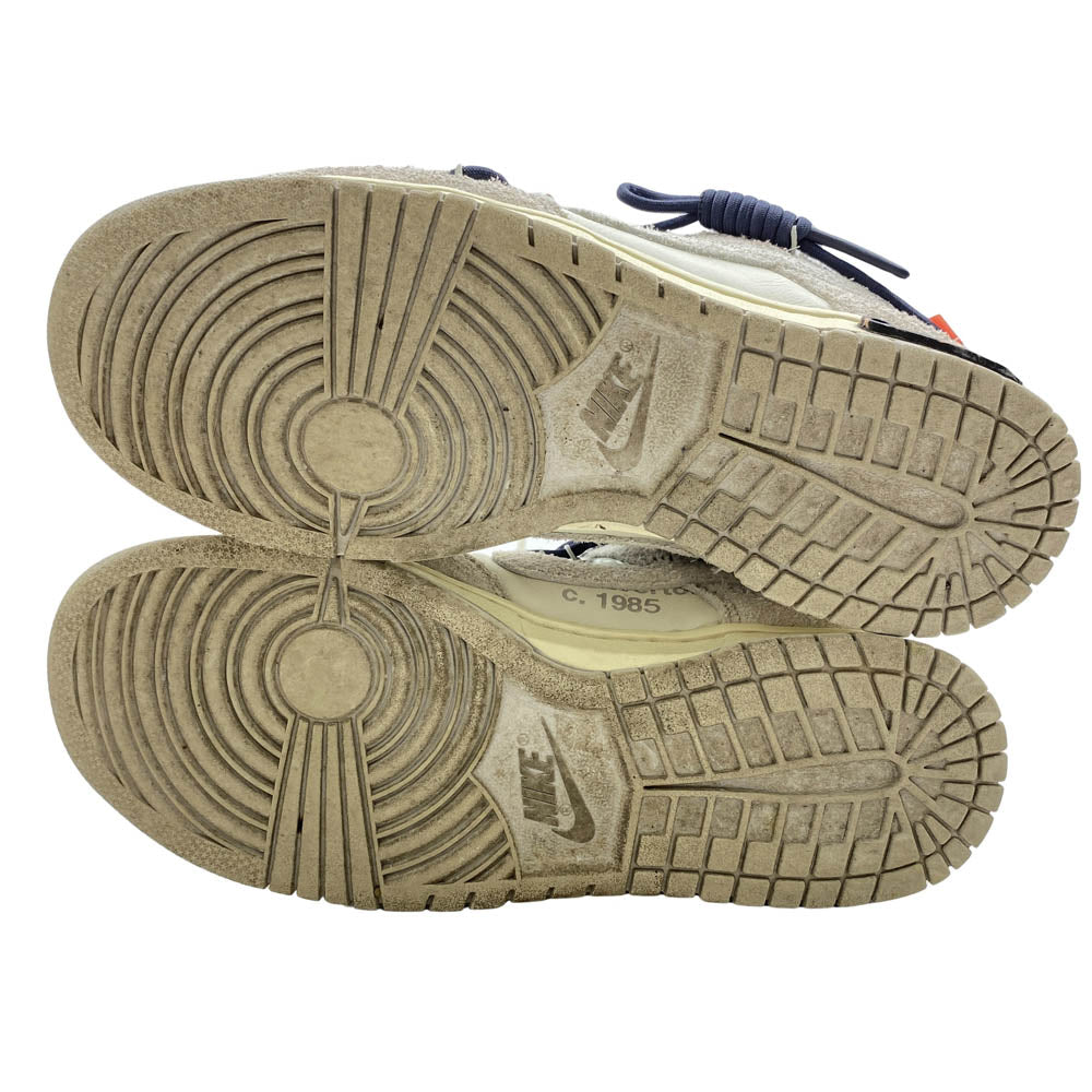 NIKE ナイキ DJ0950-115 × OFF-WHITE オフホワイイト【フェイクバスターズ鑑定済】DUNK LOW 1 OF 50 20 ダンクロー ローカットスニーカー ホワイト系 グレー系 26.5cm【中古】