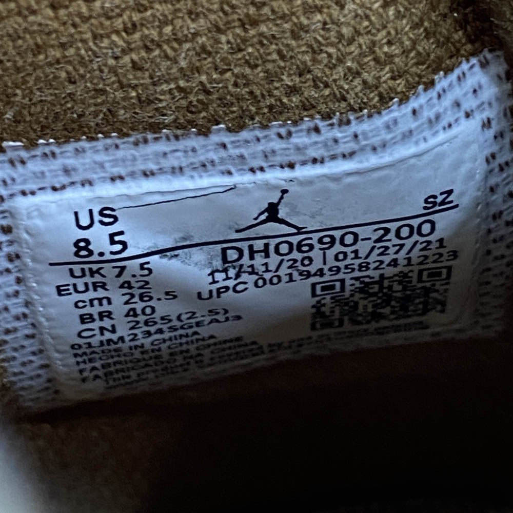 NIKE ナイキ DH0690-200 × Travis Scott トラヴィススコット【フェイクバスターズ鑑定済】Air Jordan 6 British Khaki エアジョーダン6 ハイカットスニーカー ブラウン系 26.5cm【中古】