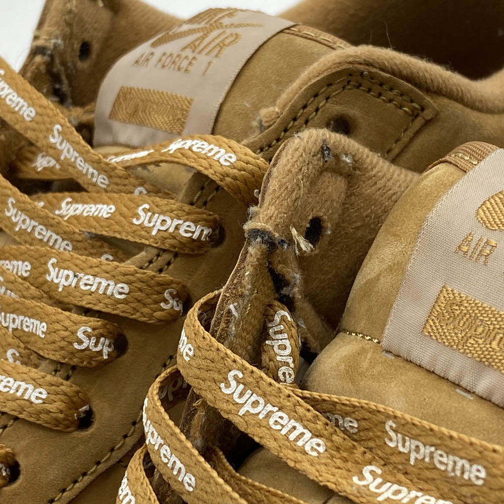 Supreme シュプリーム DN1555-200 × Nike ナイキ 【フェイクバスターズ鑑定済】Air Force 1 Low Flax Wheat エアフォース 1 ローカットスニーカー ブラウン系 26cm【中古】