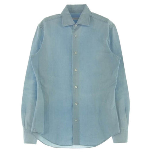 アルコディオ C-GIN00091 GINO シャンブレー ワイドカラー シャツ ライトブルー系 37【中古】
