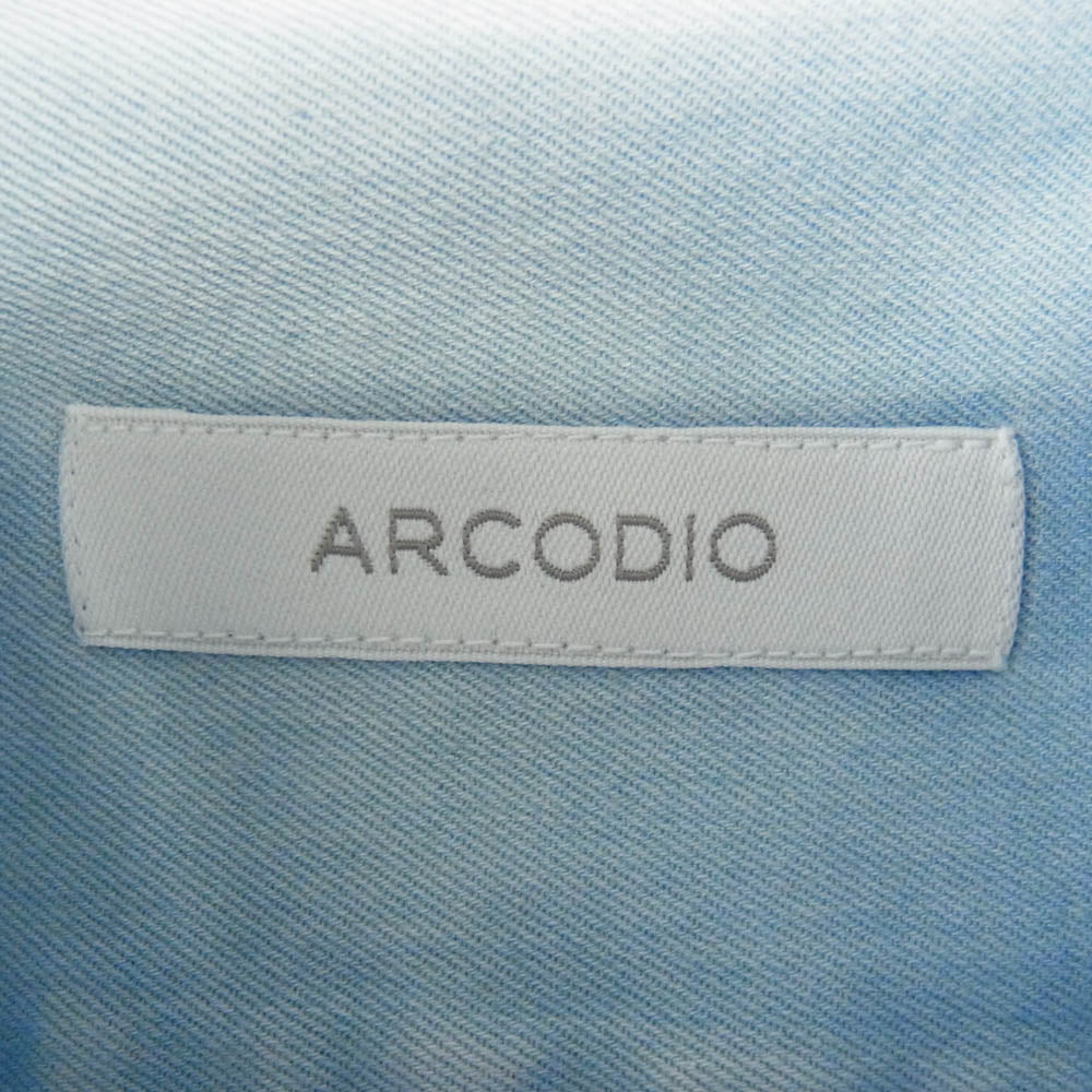 アルコディオ C-GIN00091 GINO シャンブレー ワイドカラー シャツ ライトブルー系 37【中古】