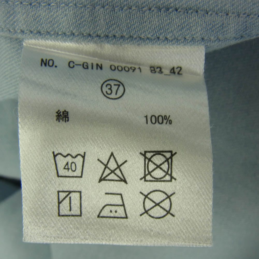 アルコディオ C-GIN00091 GINO シャンブレー ワイドカラー シャツ ライトブルー系 37【中古】