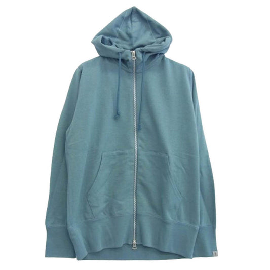 LOOPWHEELER ループウィラー LW290 LW スーパーライト EVO ハイジップ フーディ フルジップ パーカーヨコスカグレー ブルー系 グリーン系 S【新古品】【未使用】【中古】