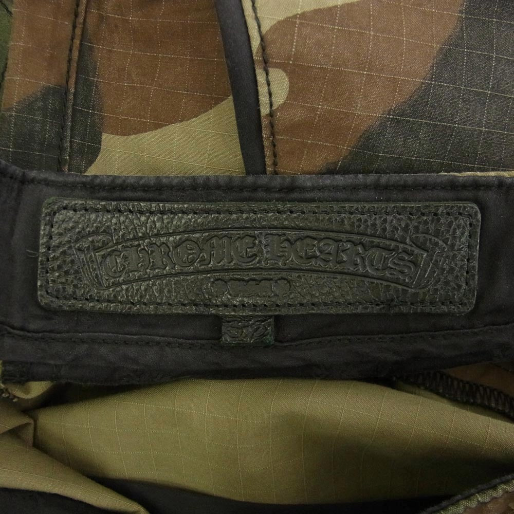 CHROME HEARTS クロムハーツ（原本無） DEVIL DOG RIPSTOP PANTS CAMO クロスパッチ付き カモフラ柄 カーゴパンツ カーキ系 36【極上美品】【中古】