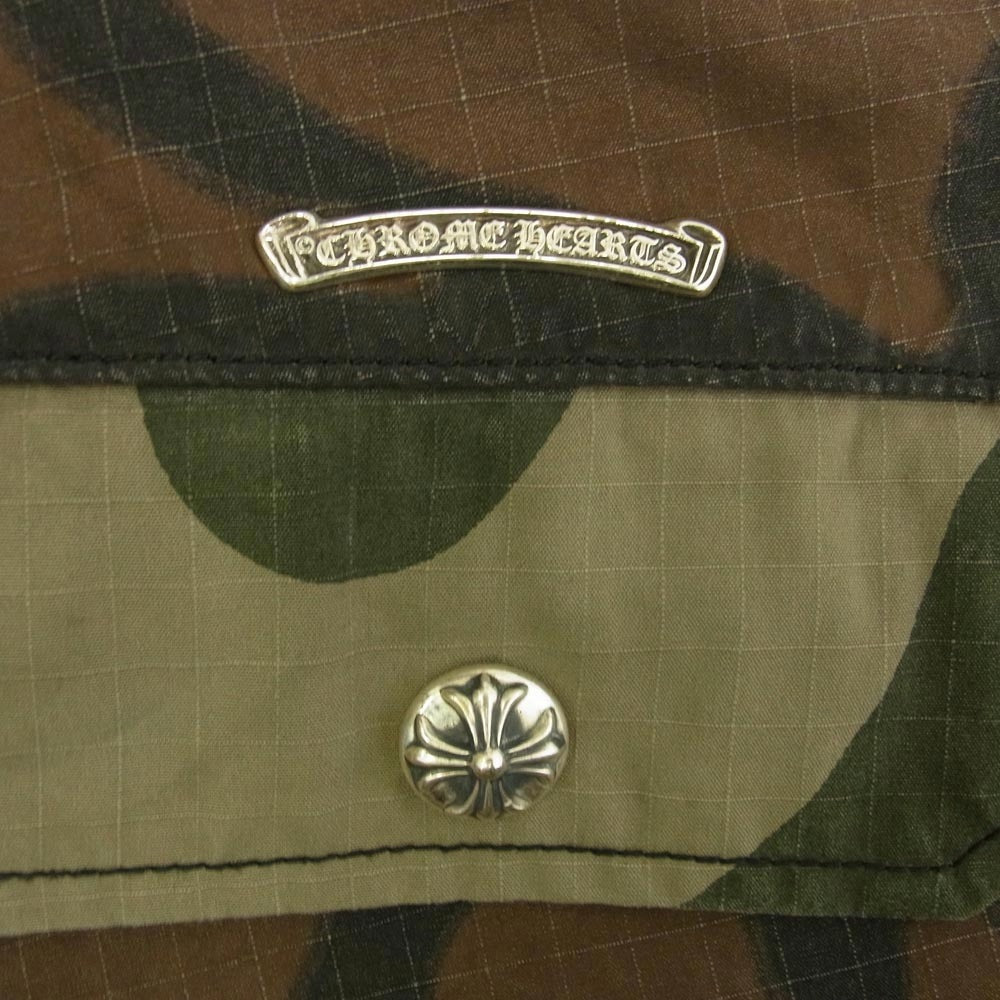 CHROME HEARTS クロムハーツ（原本無） DEVIL DOG RIPSTOP PANTS CAMO クロスパッチ付き カモフラ柄 カーゴパンツ カーキ系 36【極上美品】【中古】