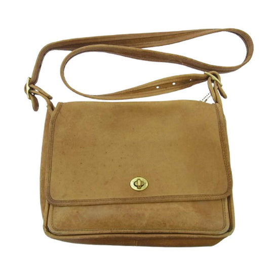 COACH コーチ 80s USA製 OLD COACH オールドコーチ クラブタンレザー ショルダーバッグ ブラウン系【中古】