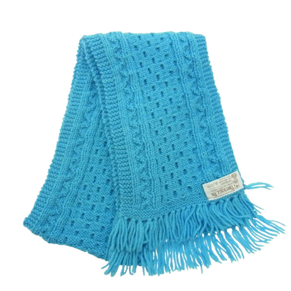 INVERALLAN インバーアラン 12A HANDKNIT SOLID MUFFLER ハンドニット マフラー ライトブルー系【中古】