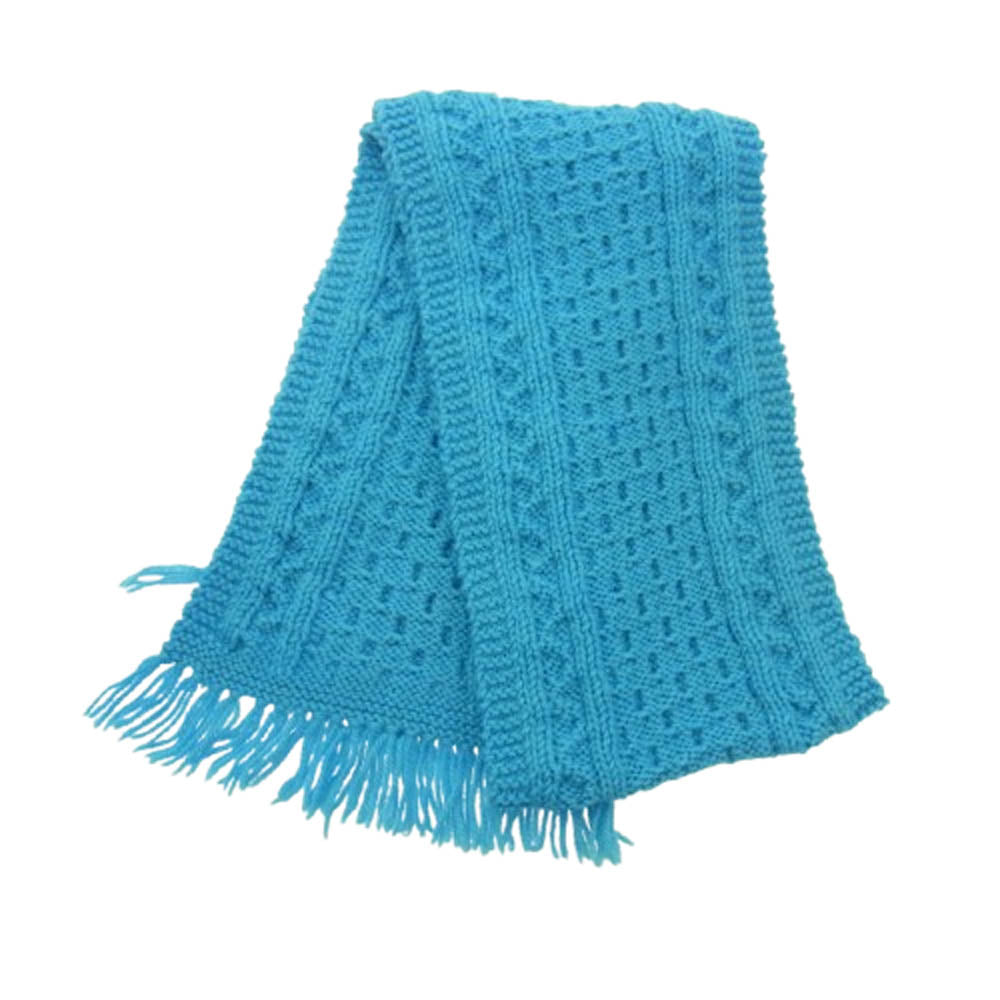 INVERALLAN インバーアラン 12A HANDKNIT SOLID MUFFLER ハンドニット マフラー ライトブルー系【中古】