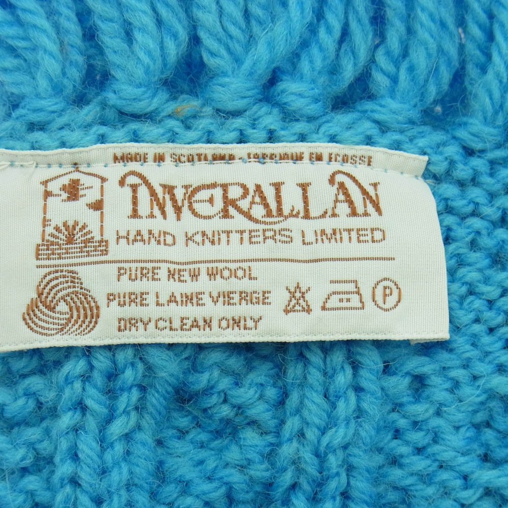 INVERALLAN インバーアラン 12A HANDKNIT SOLID MUFFLER ハンドニット マフラー ライトブルー系【中古】