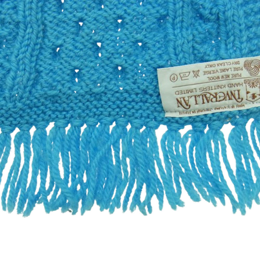 INVERALLAN インバーアラン 12A HANDKNIT SOLID MUFFLER ハンドニット マフラー ライトブルー系【中古】