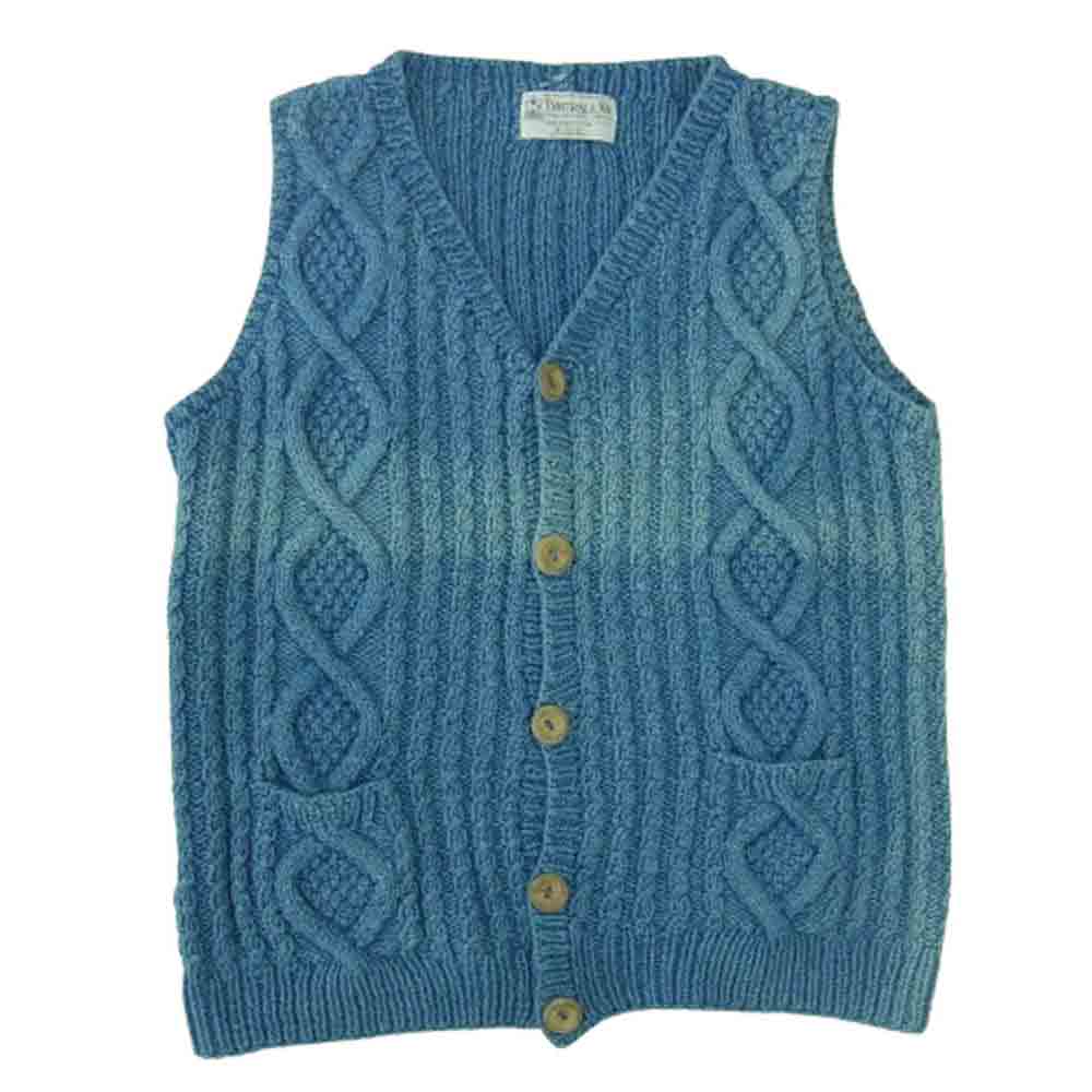 INVERALLAN インバーアラン 9H インディゴ ニット ベスト コットンニット ブルー系【中古】