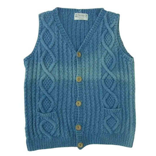 INVERALLAN インバーアラン 9H インディゴ ニット ベスト コットンニット ブルー系【中古】