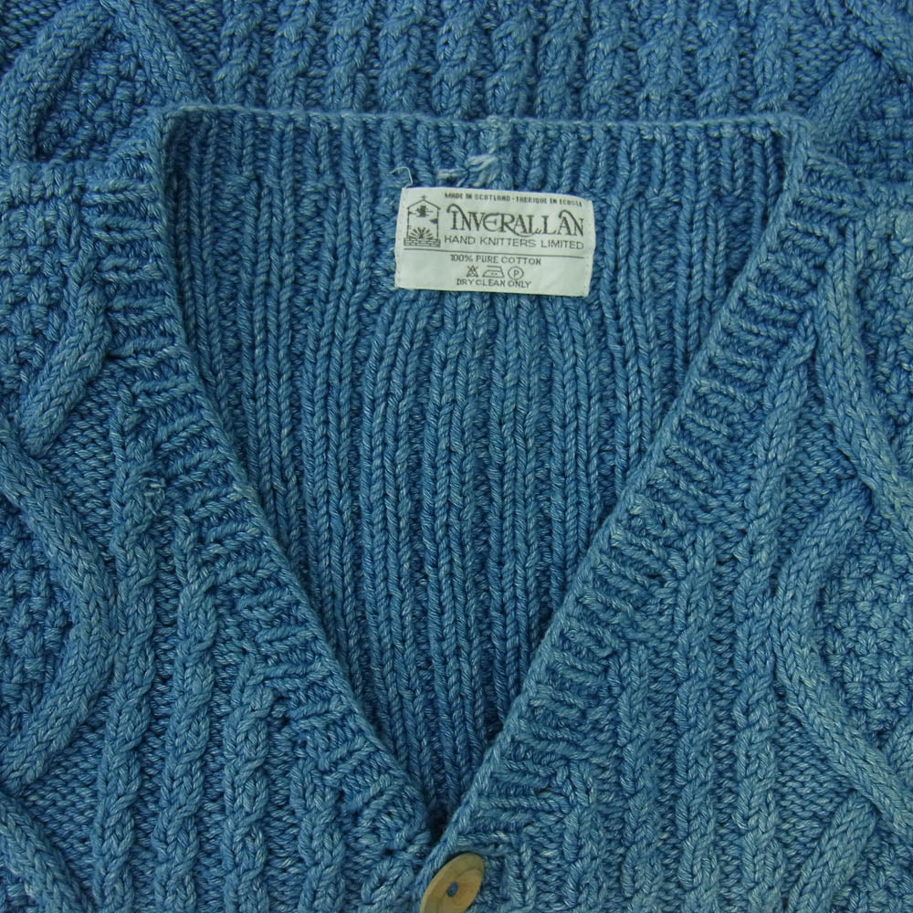 INVERALLAN インバーアラン 9H インディゴ ニット ベスト コットンニット ブルー系【中古】