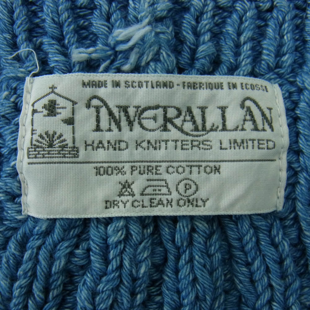 INVERALLAN インバーアラン 9H インディゴ ニット ベスト コットンニット ブルー系【中古】