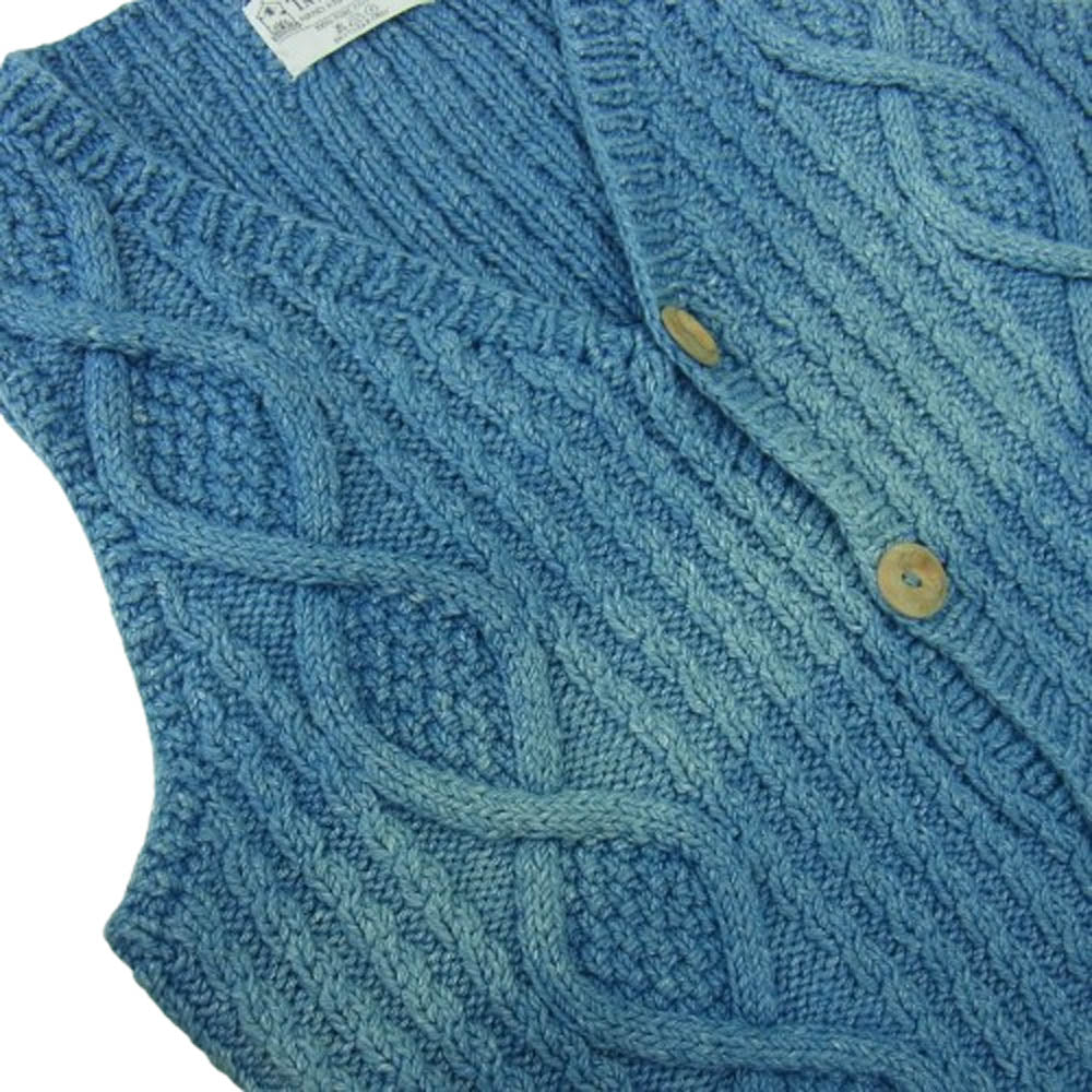 INVERALLAN インバーアラン 9H インディゴ ニット ベスト コットンニット ブルー系【中古】