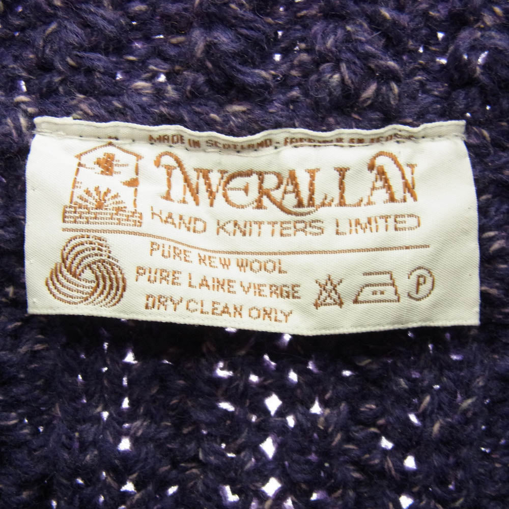 INVERALLAN インバーアラン 茶タグ 3A LUMBER CARDIGAN ランバー カーディガン パープル系 パープル系【中古】