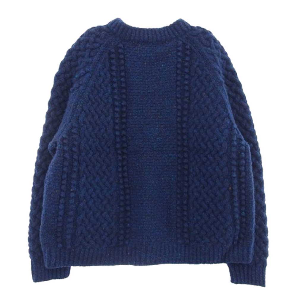 INVERALLAN インバーアラン 茶タグ 4A GOLFER CARDIGAN アランニット ノーカラー カーディガン ブルー系 ブルー系【中古】