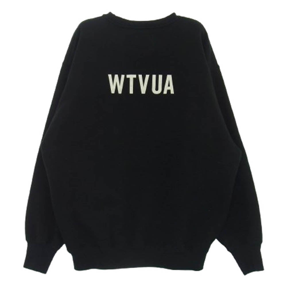 WTAPS ダブルタップス 24SS 241ATDT-CSM01 SIGN SWEATER COTTON サイン コットン ロゴ プルオーバー スウェット トレーナー ブラック系 X 02【中古】